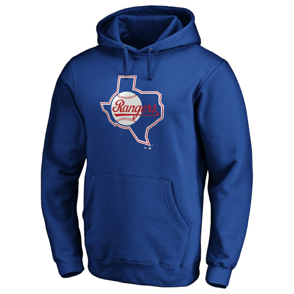 Texas Rangers Cooperstown Collection Huntington Logo Fitted Pullover Hoodie - Royal