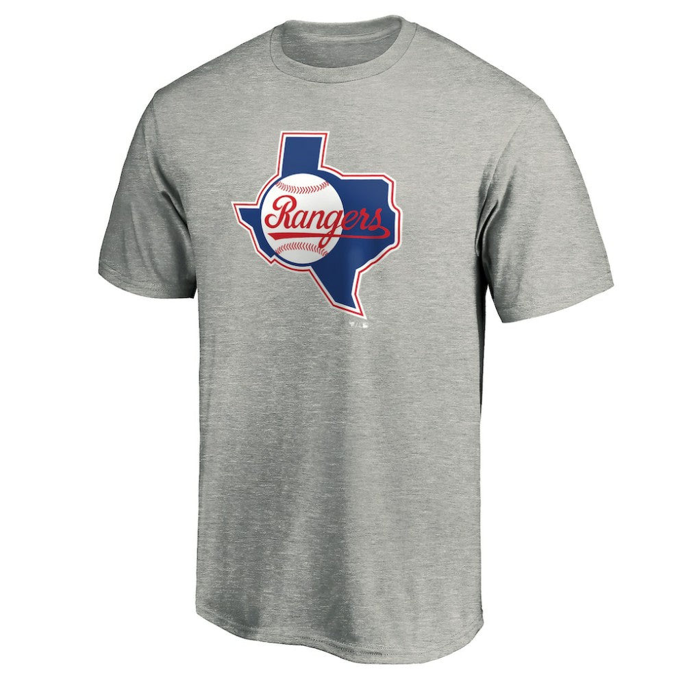 Texas Rangers Cooperstown Collection Huntington Logo T-Shirt - Heathered Gray