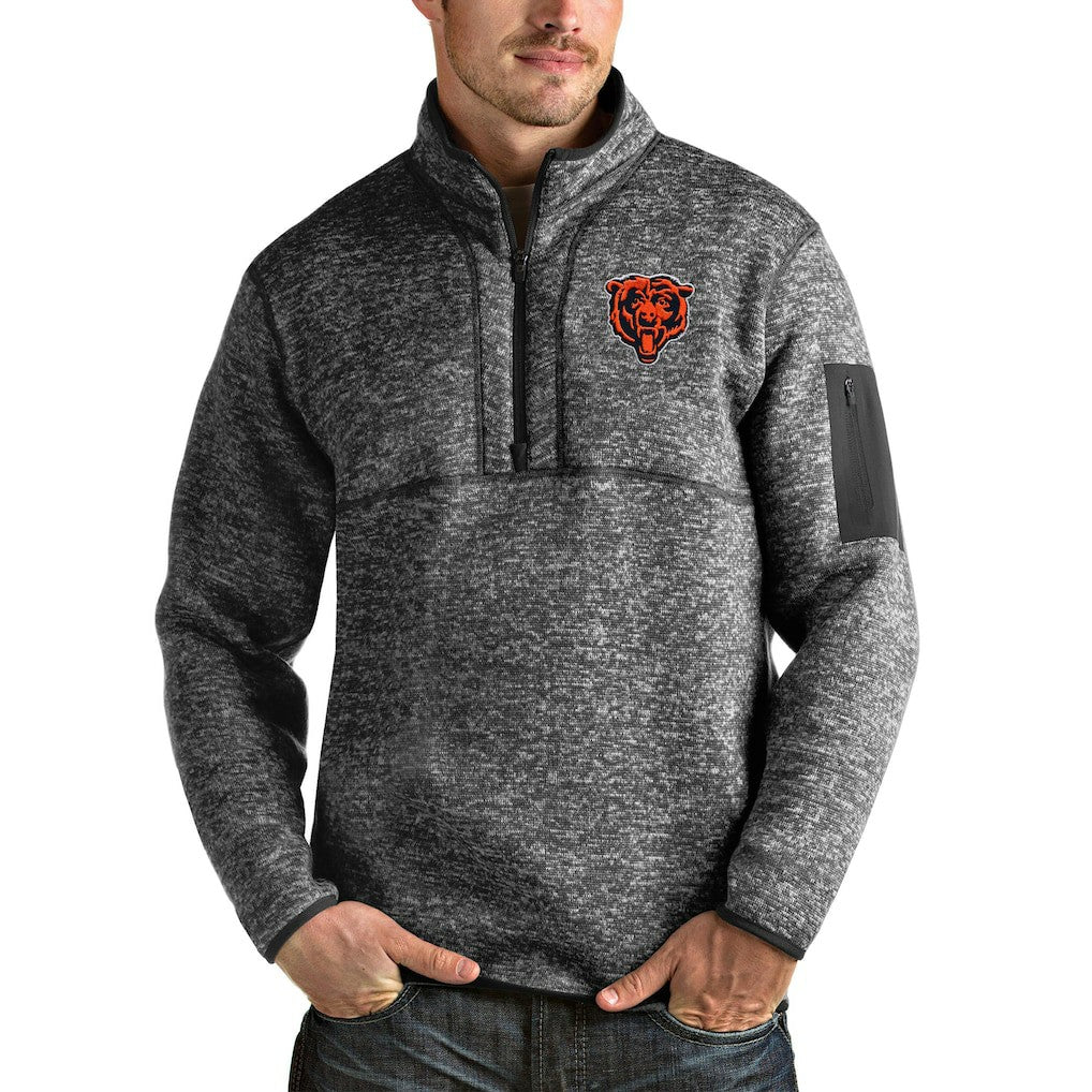 NFL Chicago Bears Antigua Bear Head Fortune Quarter-Zip Pullover Jacket