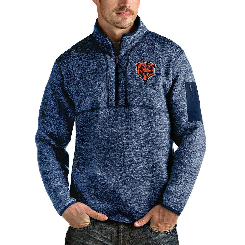 NFL Chicago Bears Antigua Bear Head Fortune Quarter-Zip Pullover Jacket