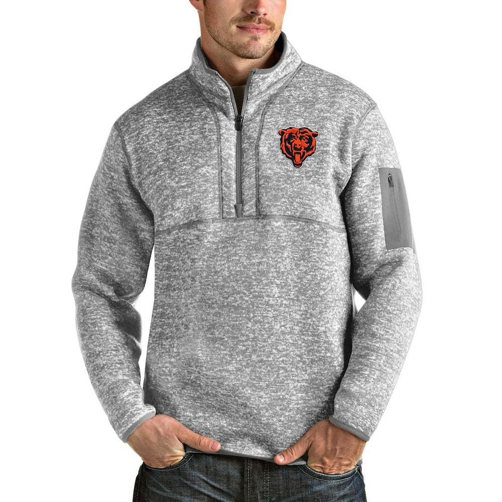 NFL Chicago Bears Antigua Bear Head Fortune Quarter-Zip Pullover Jacket