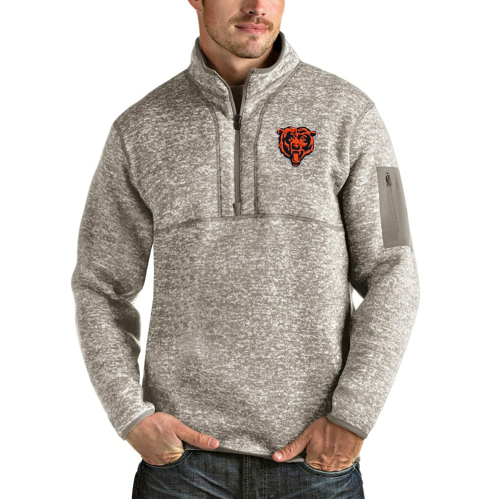 NFL Chicago Bears Antigua Bear Head Fortune Quarter-Zip Pullover Jacket