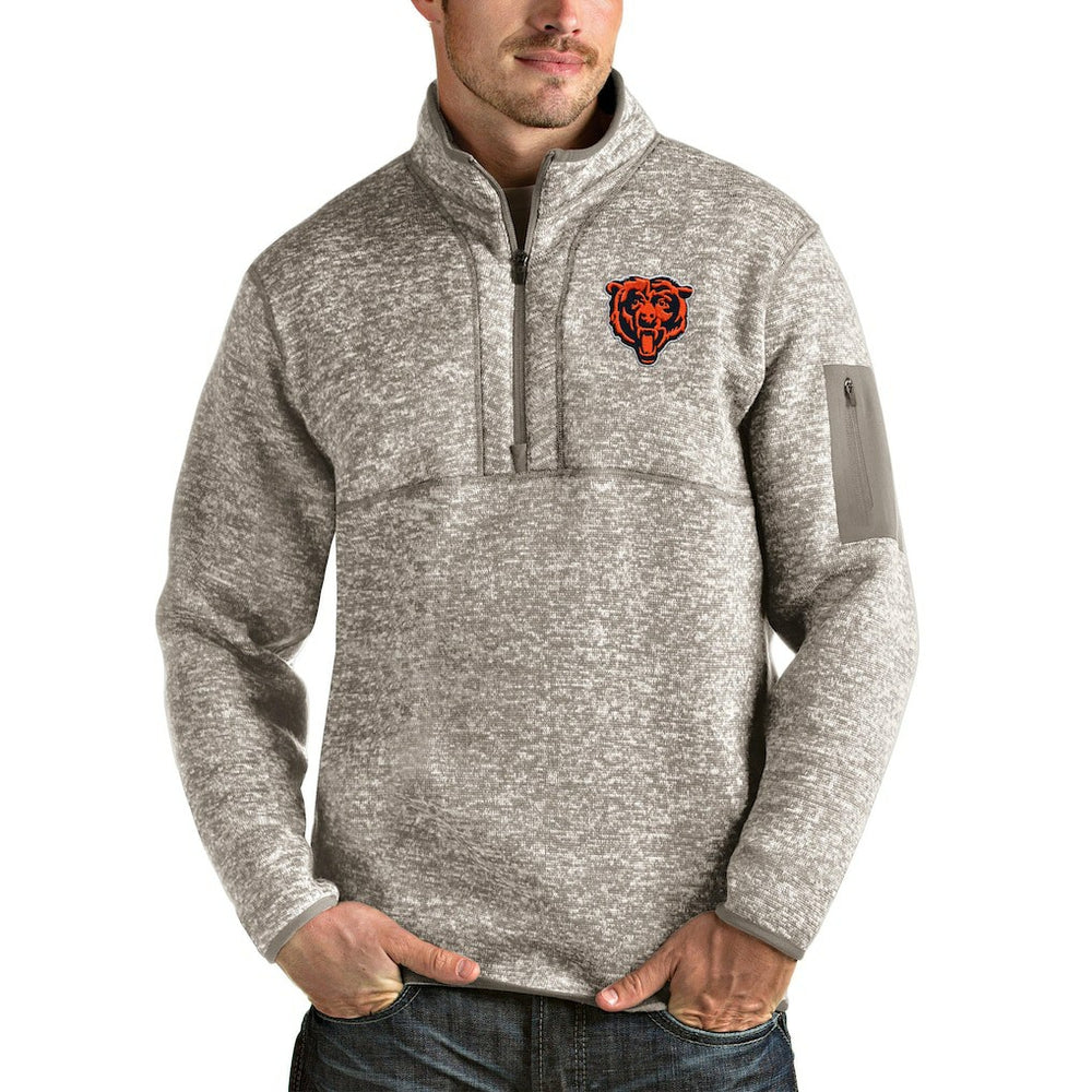 NFL Chicago Bears Antigua Bear Head Fortune Quarter-Zip Pullover Jacket