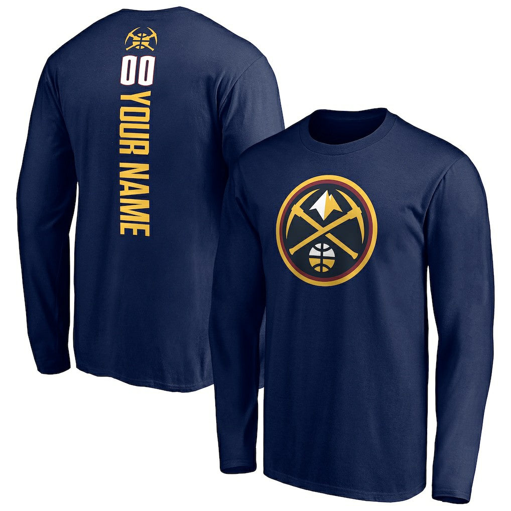 Denver Nuggets Playmaker Personalized Name & Number Long Sleeve T-Shirt sale - Navy online