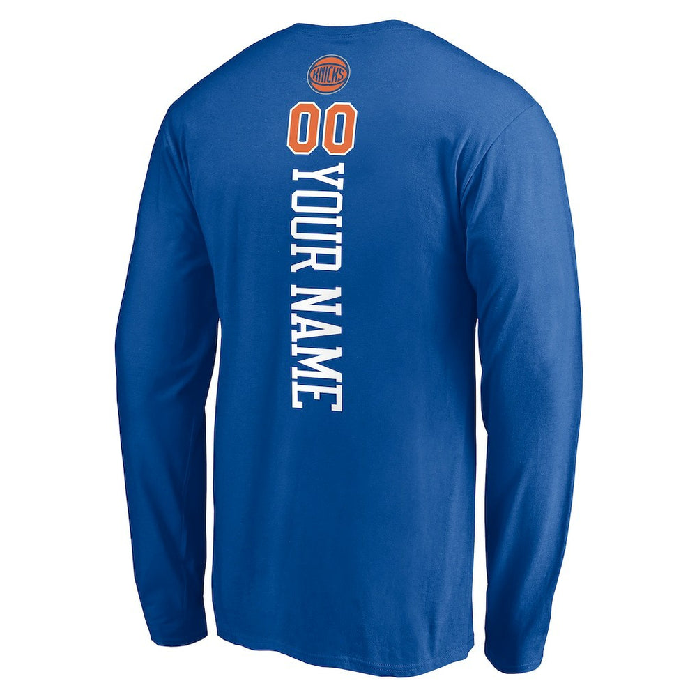 New York Knicks Playmaker Personalized Name & Number Long Sleeve T-Shirt - Blue discount