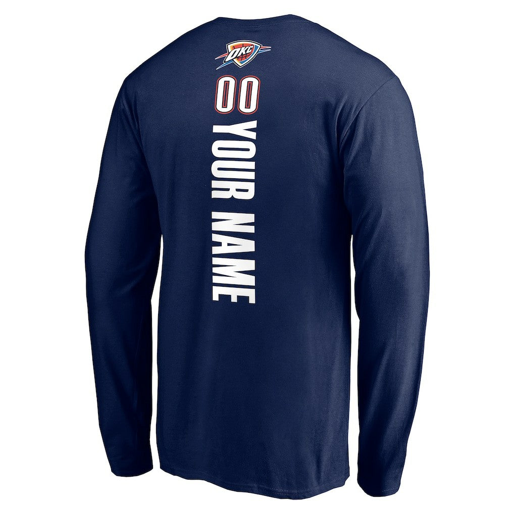 Oklahoma City Thunder Playmaker Personalized Name & Number Long Sleeve T-Shirt - Navy online
