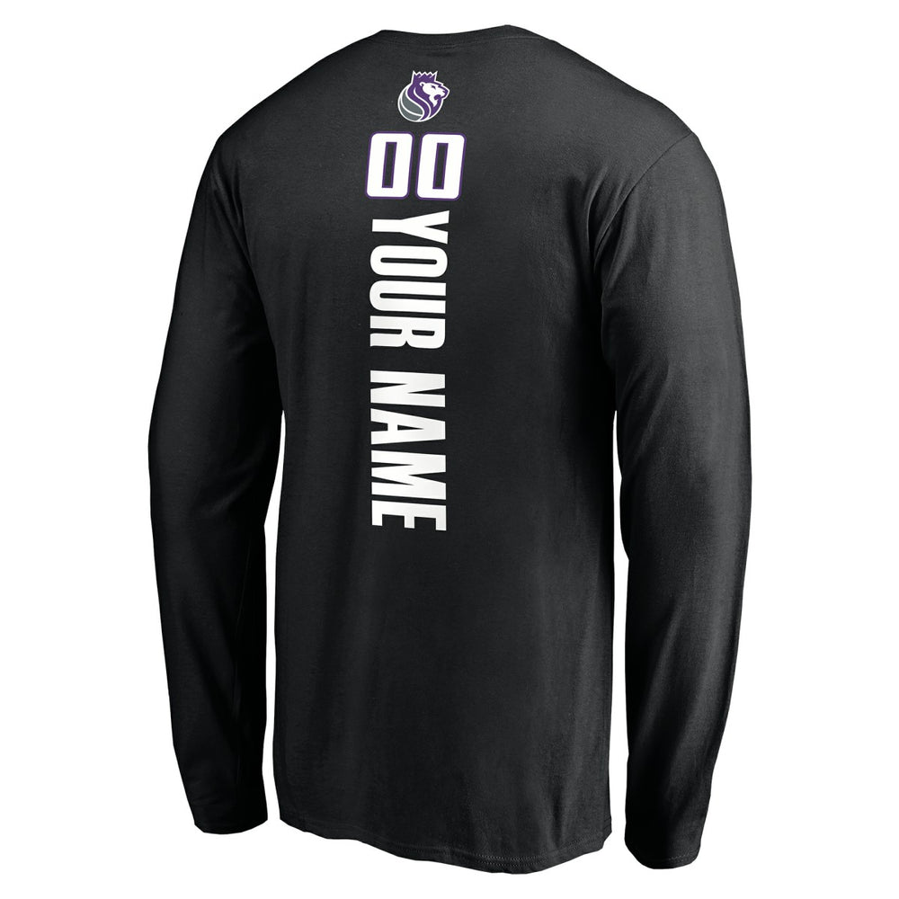 Sacramento Kings Playmaker Personalized Name & Number Long Sleeve T-Shirt - Black cheap