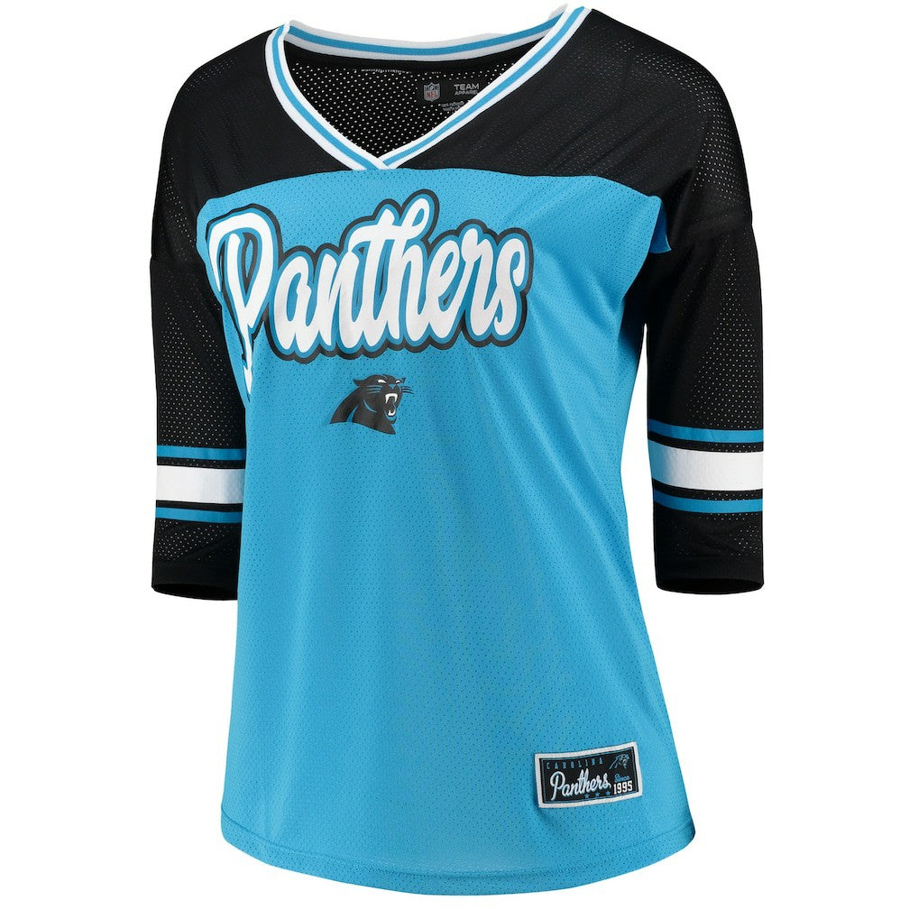 NFL Carolina Panthers 5th & Ocean by  Women's Mesh Long Sleeve T-Shirt