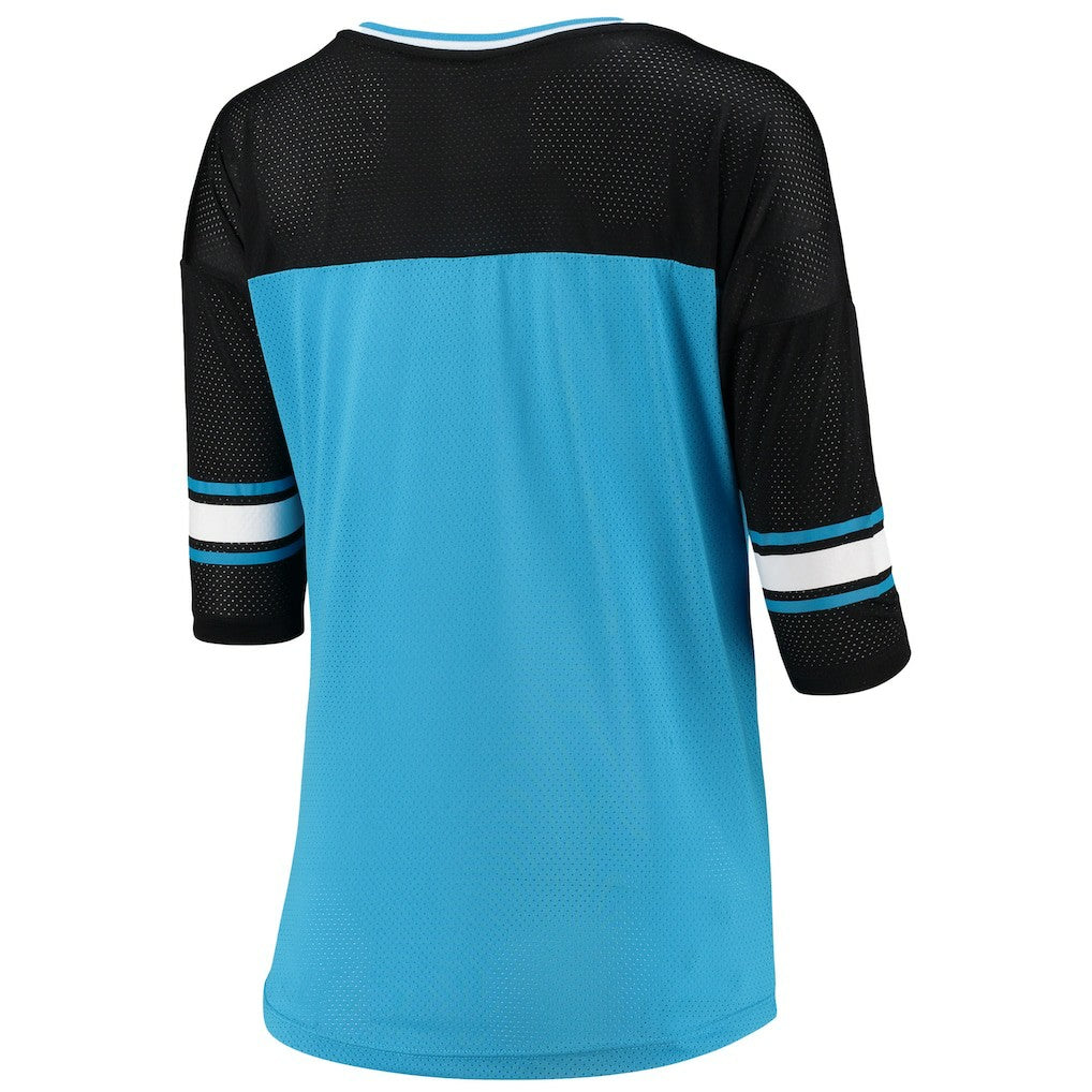 NFL Carolina Panthers 5th & Ocean by  Women's Mesh Long Sleeve T-Shirt