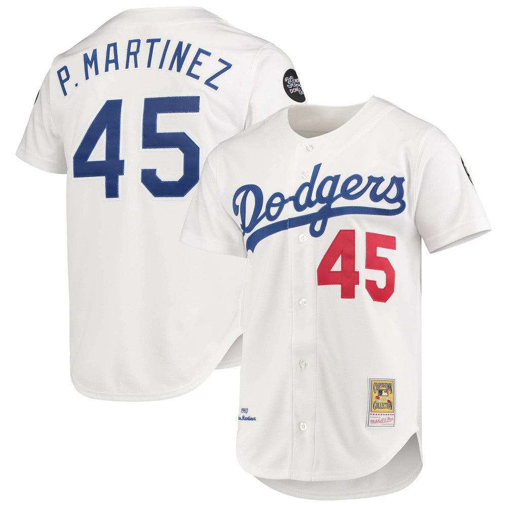 Pedro Martinez Los Angeles Dodgers 1993 Cooperstown Collection Home Authentic Jersey - White | Mitchell & Ness
