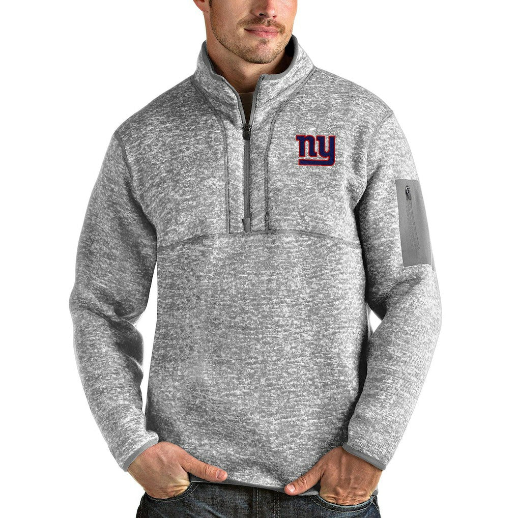 NFL New York Giants Antigua Team Logo Fortune Quarter-Zip Pullover Jacket