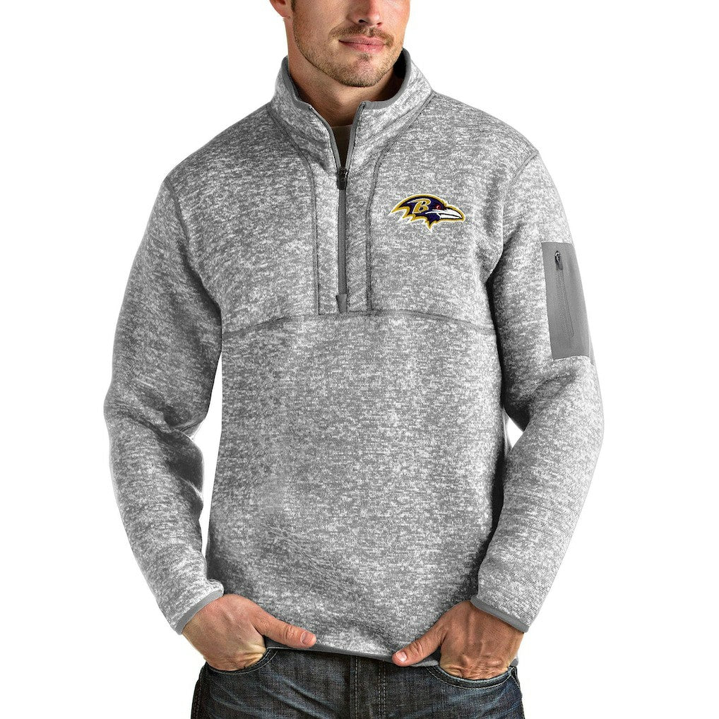 NFL Baltimore Ravens Antigua Team Logo Fortune Quarter-Zip Pullover Jacket