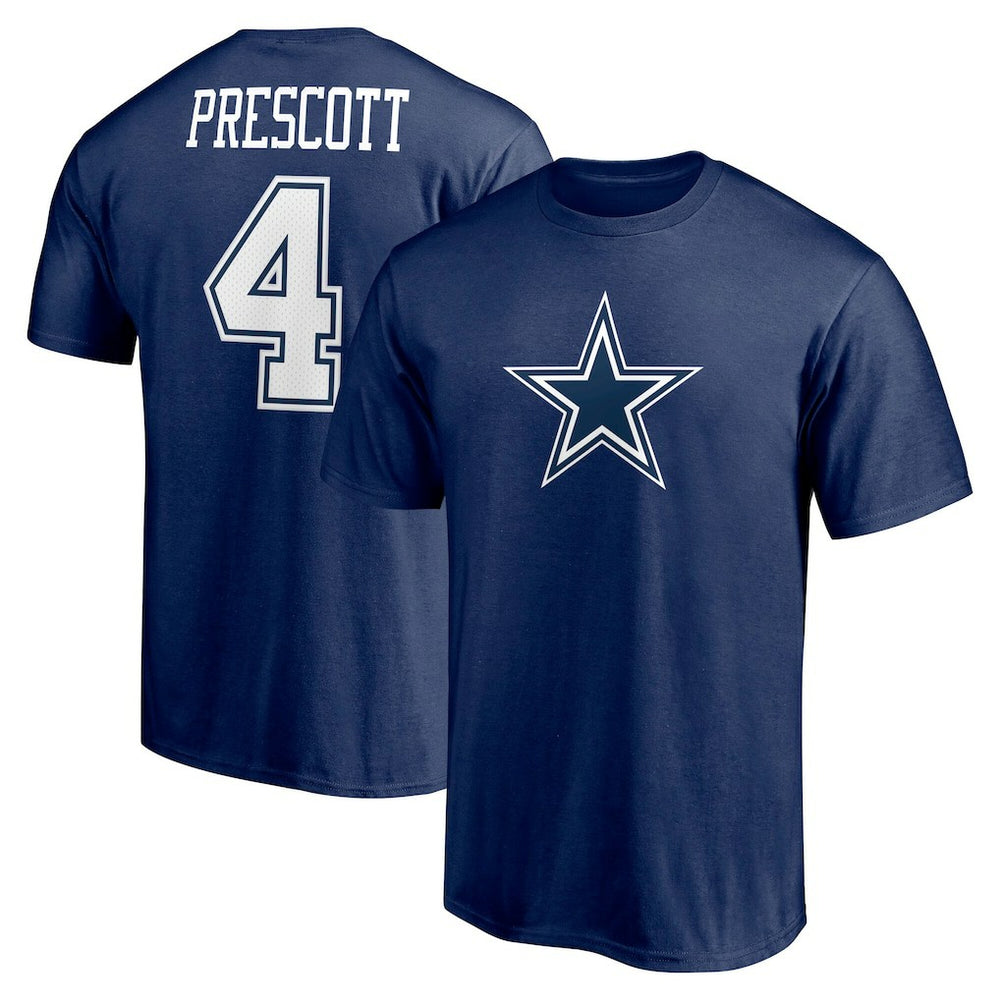 NFL Dallas Cowboys Dak Prescott  Player Icon Name & Number T-Shirt