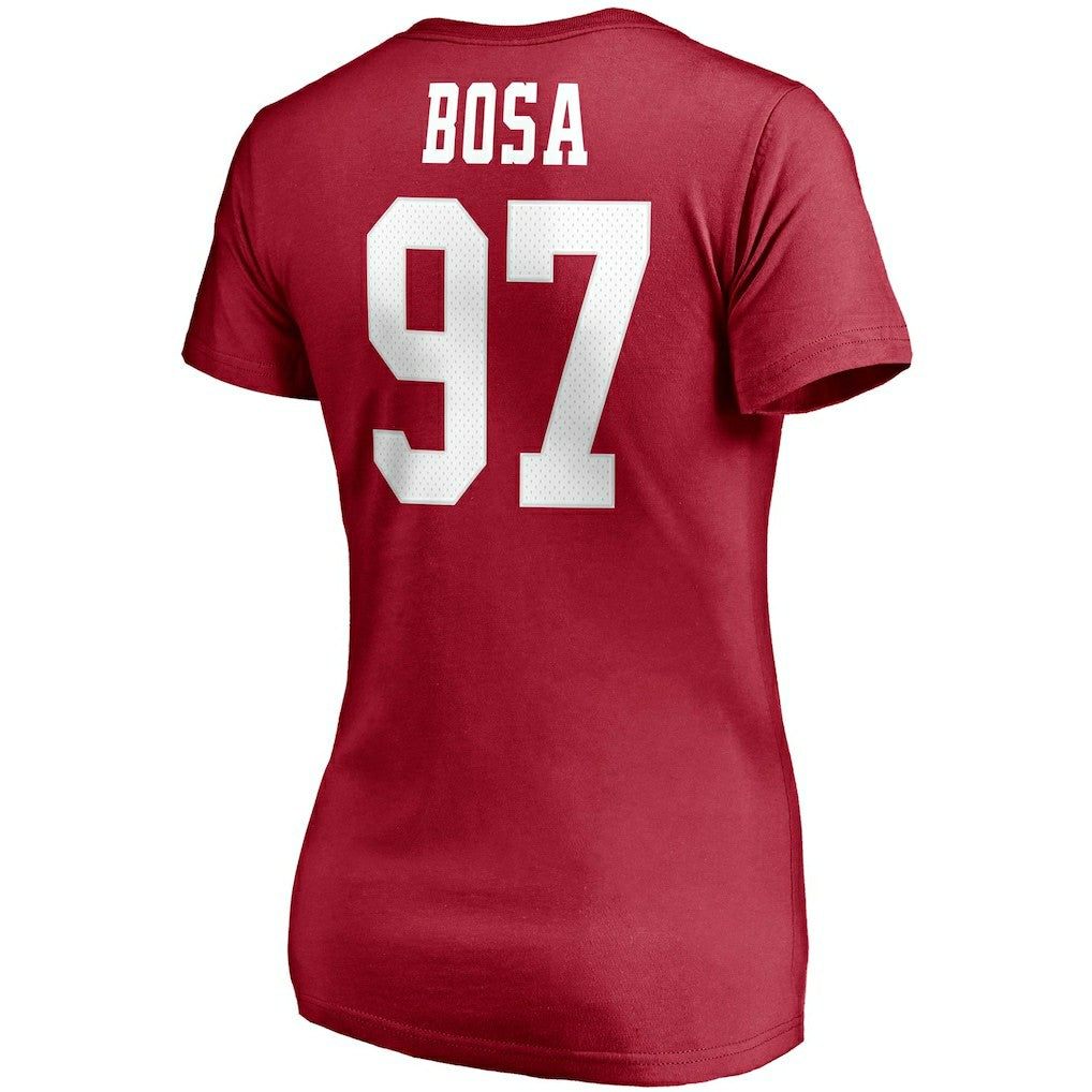 NFL San Francisco 49ers Nick Bosa  Women's Player Icon Name & Number V-Neck T-Shirt
