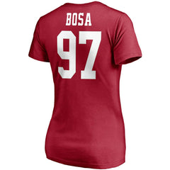 NFL San Francisco 49ers Nick Bosa  Women's Player Icon Name & Number V-Neck T-Shirt