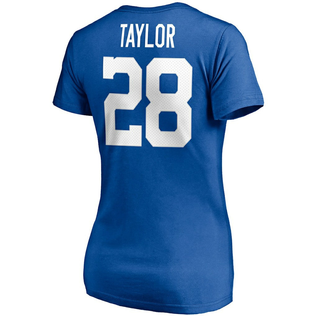 NFL Indianapolis Colts Jonathan Taylor  Women's Player Icon Name & Number V-Neck T-Shirt