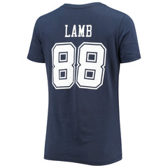 NFL Dallas Cowboys CeeDee Lamb  Women's Player Icon Name & Number V-Neck T-Shirt