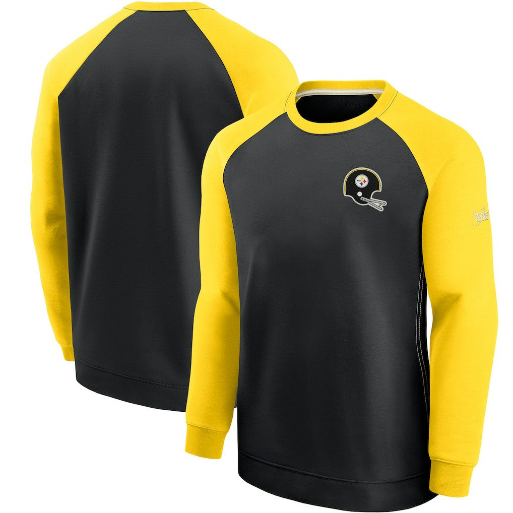 NFL Pittsburgh Steelers Historic Raglan Crew Performance Sweater