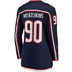 Elvis Merzlikins Columbus Blue Jackets Fanatics Women's Home Breakaway Jersey