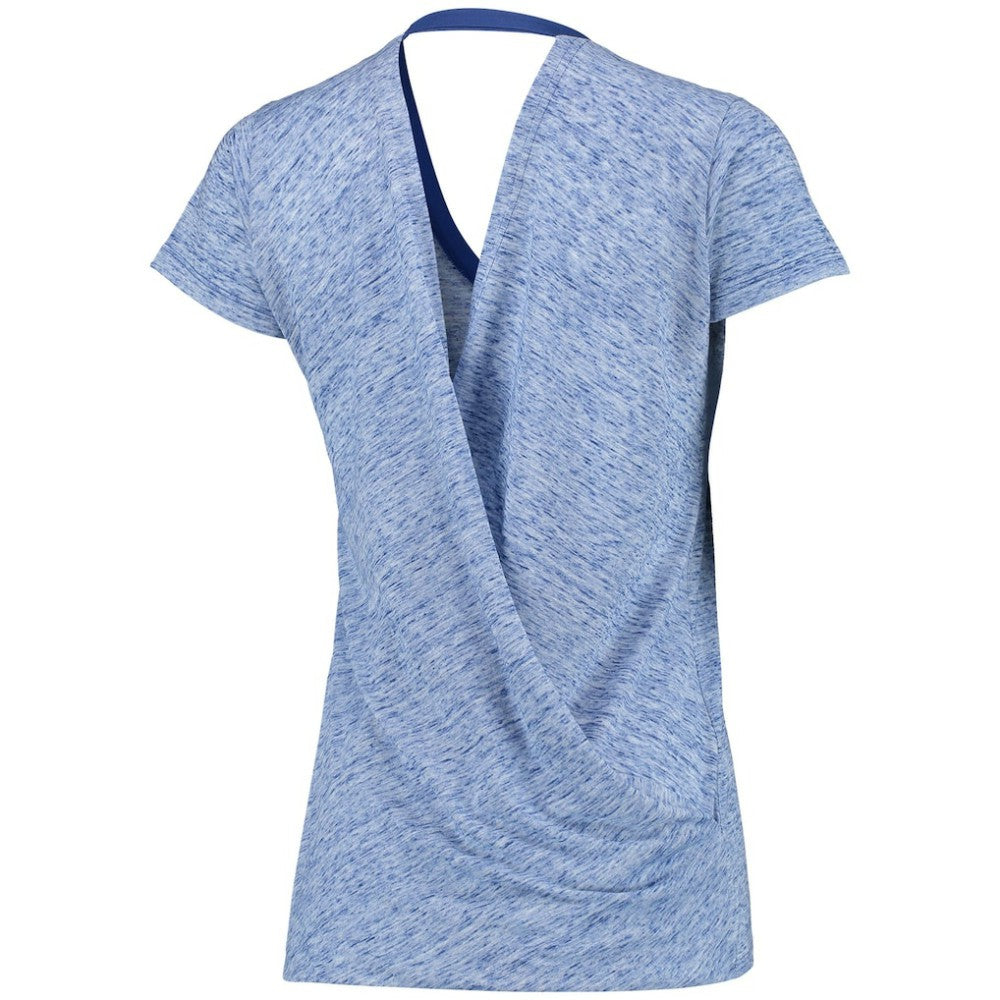 Chicago Cubs Touch Women's Hail Mary V-Neck Back Wrap T-Shirt - Royal