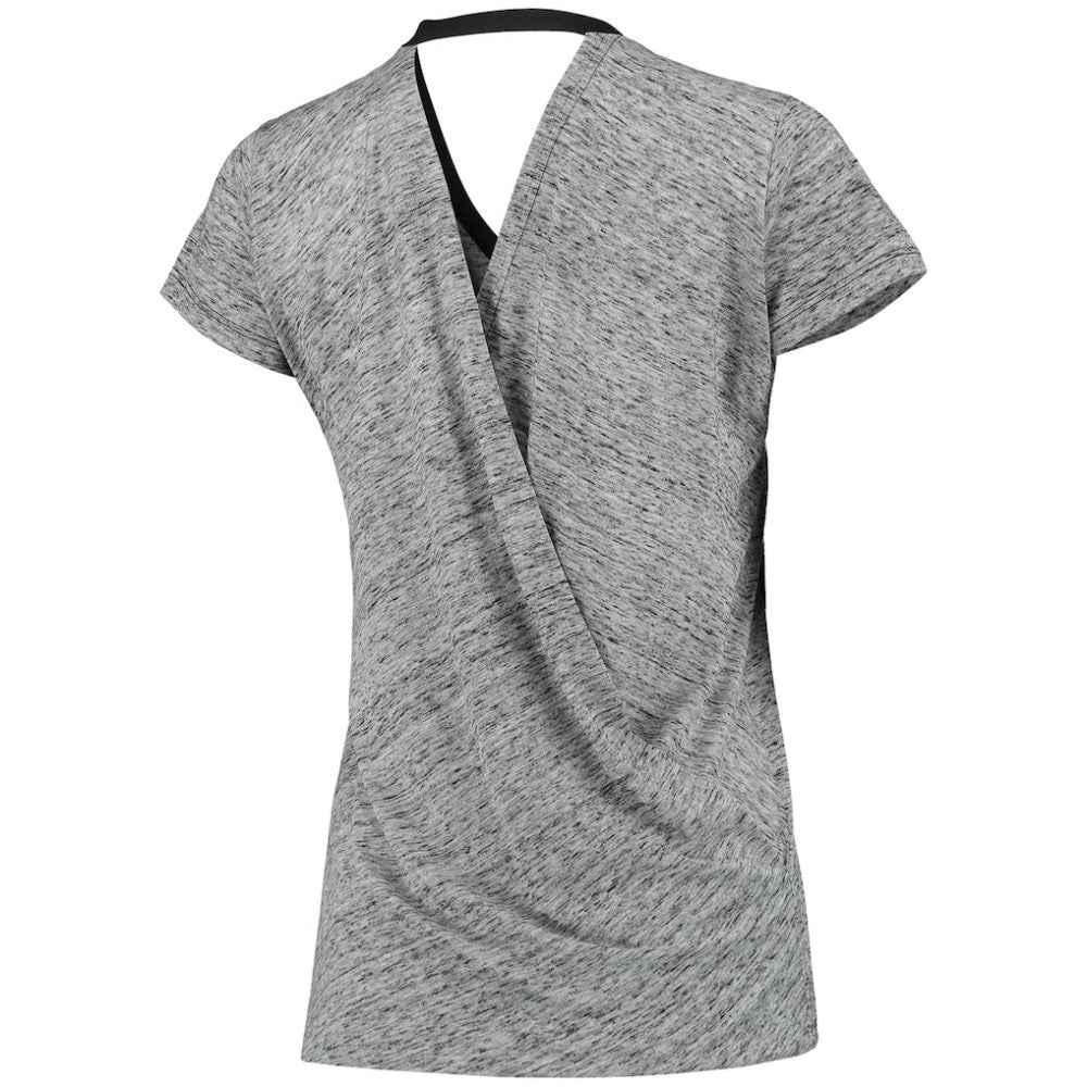 Chicago White Sox Touch Women's Hail Mary V-Neck Back Wrap T-Shirt - Black