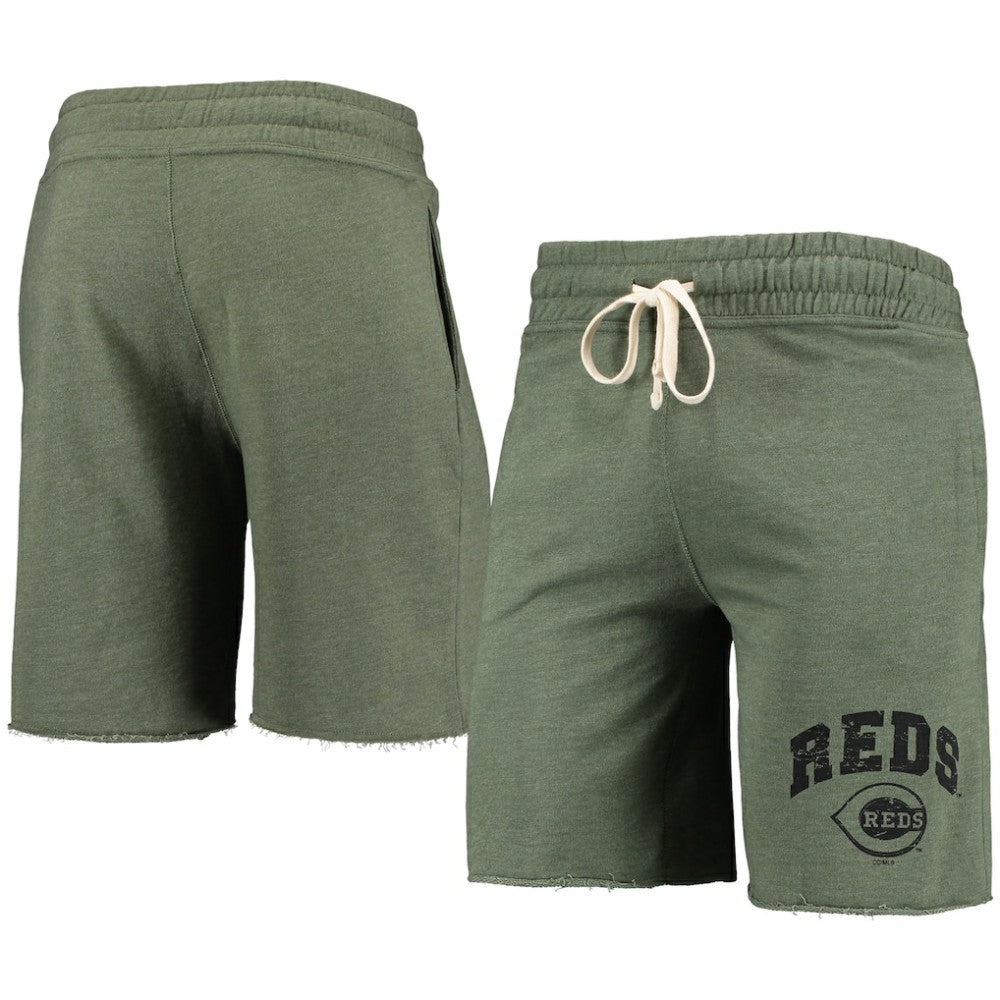 Cincinnati Reds Concepts Sport Mainstream Tri-Blend Shorts - Heathered Olive