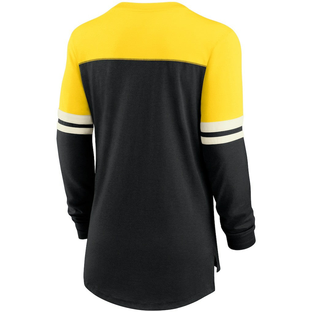 NFL Pittsburgh Steelers Women's Retro Script Performance Tri-Blend Long Sleeve T-Shirt
