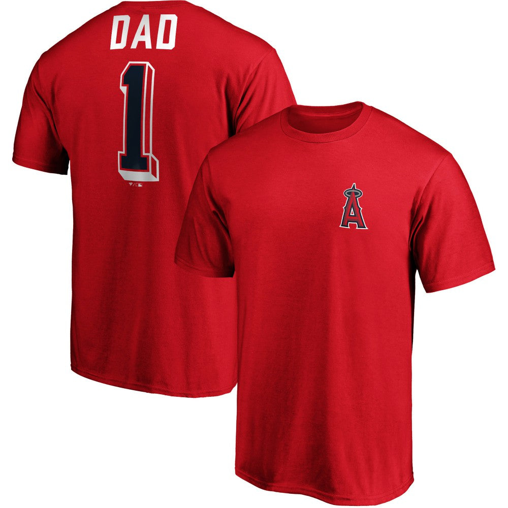 Los Angeles Angels Number One Dad Team T-Shirt - Red
