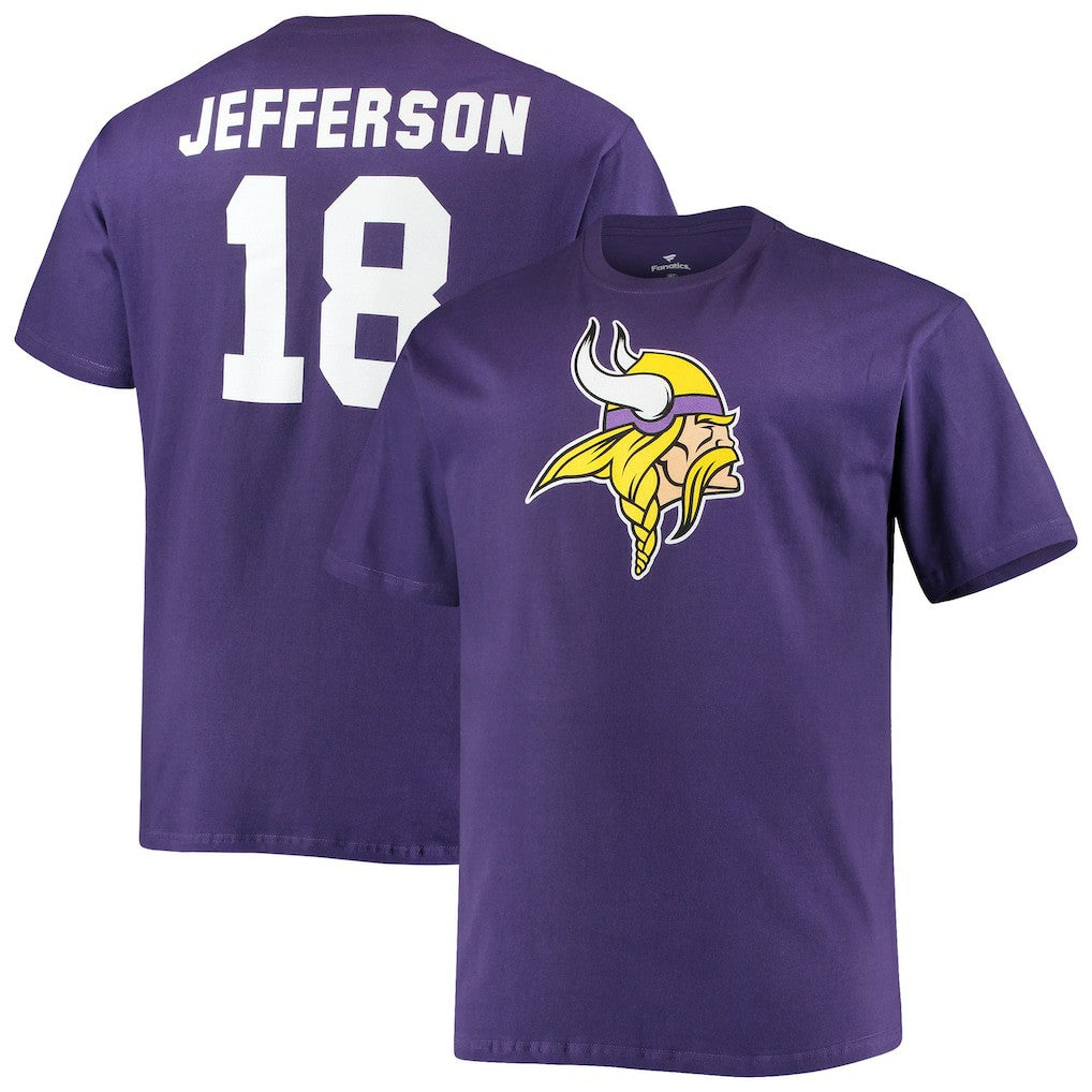 NFL Minnesota Vikings Justin Jefferson  Big & Tall Player Name & Number T-Shirt
