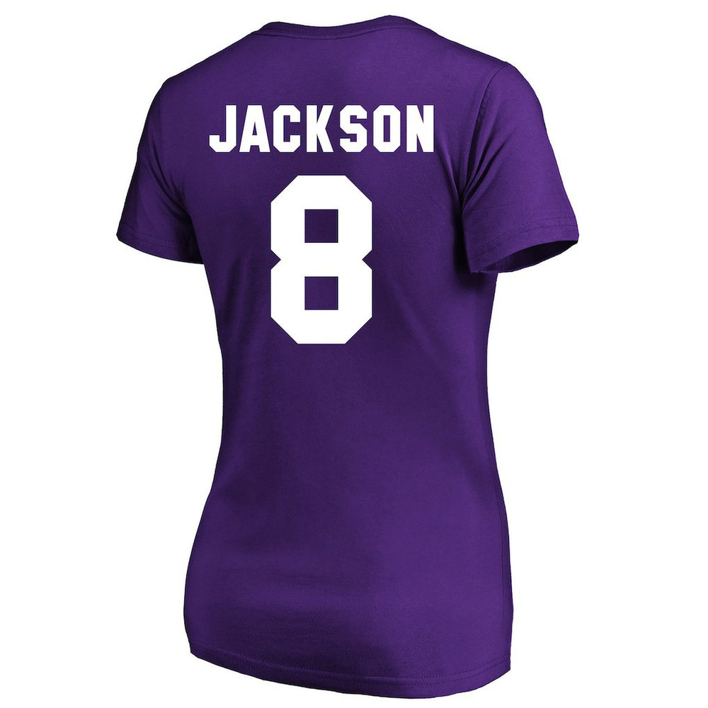 NFL Baltimore Ravens Lamar Jackson  Women's Plus Size Name & Number V-Neck T-Shirt