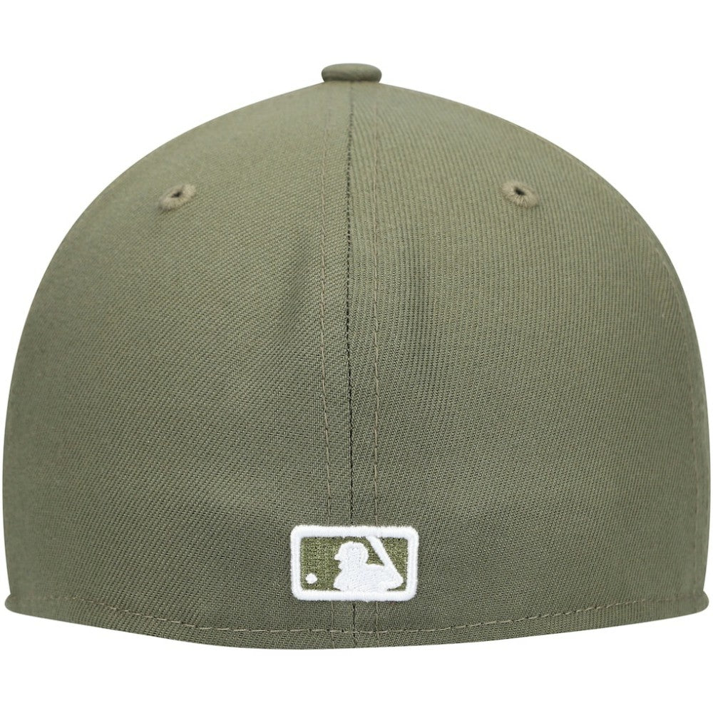 Chicago White Sox White Logo 59FIFTY Fitted Hat - Olive | New Era