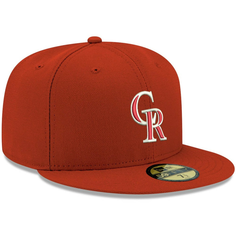 Colorado Rockies White Logo 59FIFTY Fitted Hat - Red | New Era