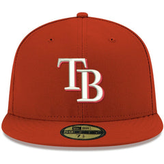 Tampa Bay Rays White Logo 59FIFTY Fitted Hat - Red | New Era
