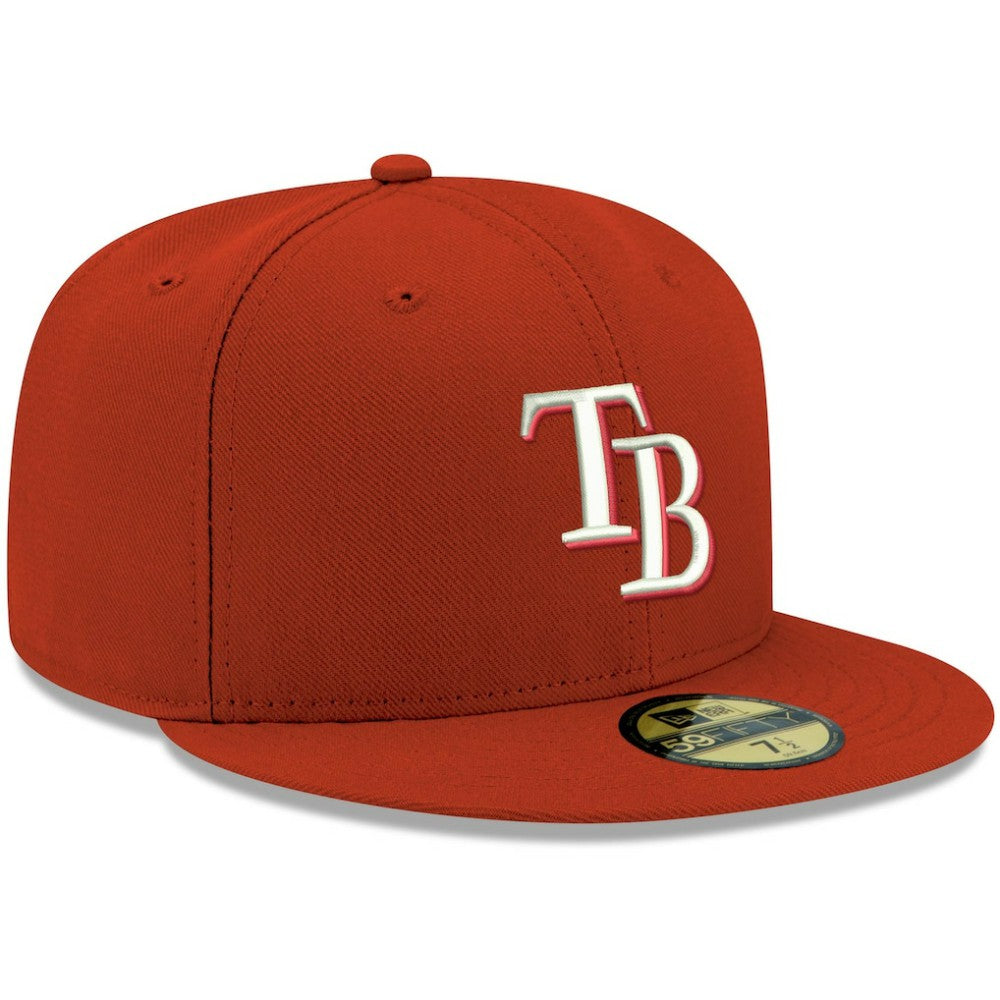 Tampa Bay Rays White Logo 59FIFTY Fitted Hat - Red | New Era