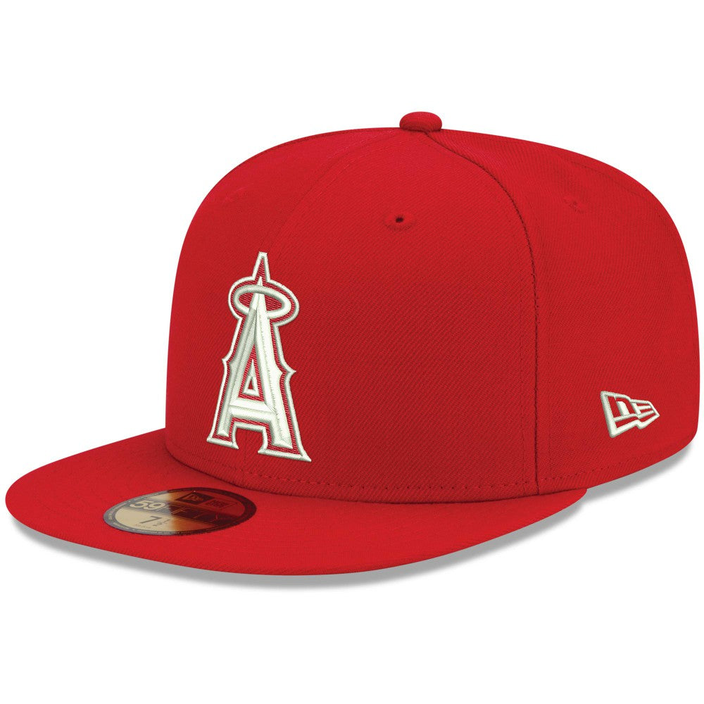 Los Angeles Angels White Logo 59FIFTY Fitted Hat - Red | New Era