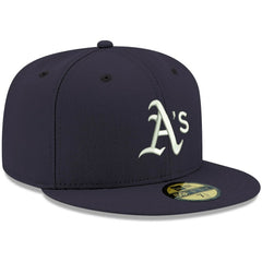Athletics White Logo 59FIFTY Fitted Hat - Navy | New Era