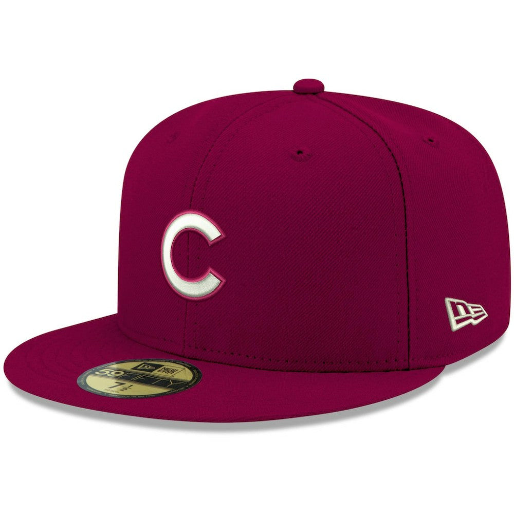 Chicago Cubs White Logo 59FIFTY Fitted Hat - Cardinal | New Era