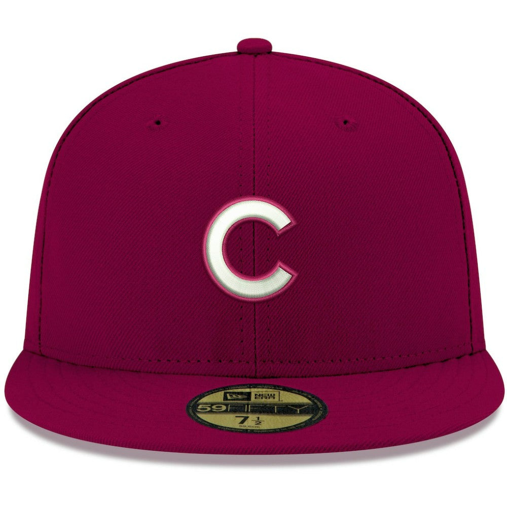Chicago Cubs White Logo 59FIFTY Fitted Hat - Cardinal | New Era
