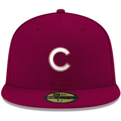 Chicago Cubs White Logo 59FIFTY Fitted Hat - Cardinal | New Era