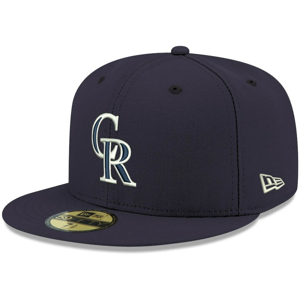 Colorado Rockies White Logo 59FIFTY Fitted Hat - Navy | New Era