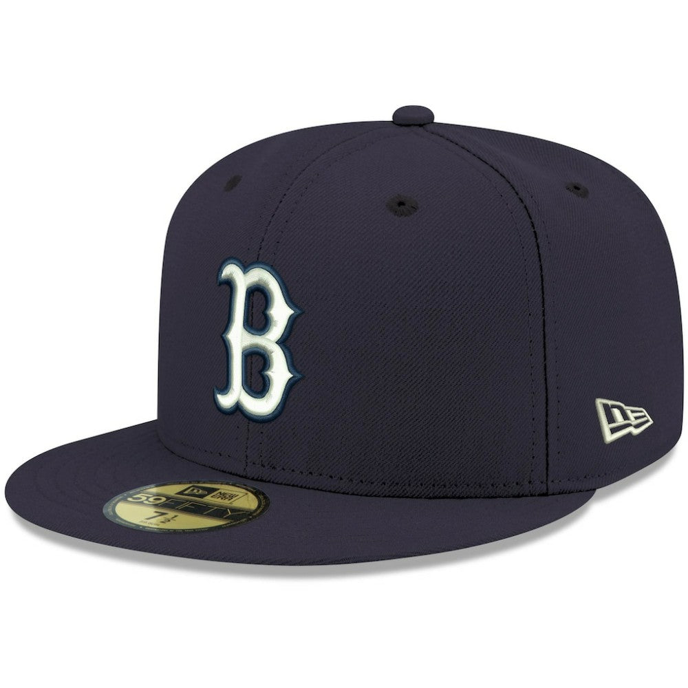 Boston Red Sox White Logo 59FIFTY Fitted Hat - Navy | New Era