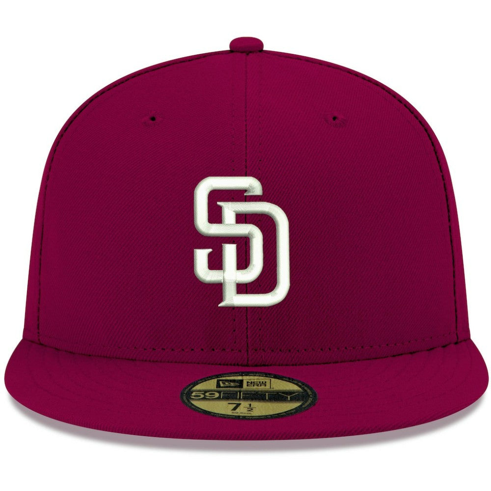 San Diego Padres White Logo 59FIFTY Fitted Hat - Cardinal | New Era