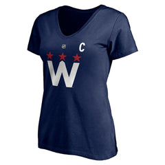 Alexander Ovechkin Washington Capitals Fanatics Women's Authentic Stack Name & Number V-Neck T-Shirt