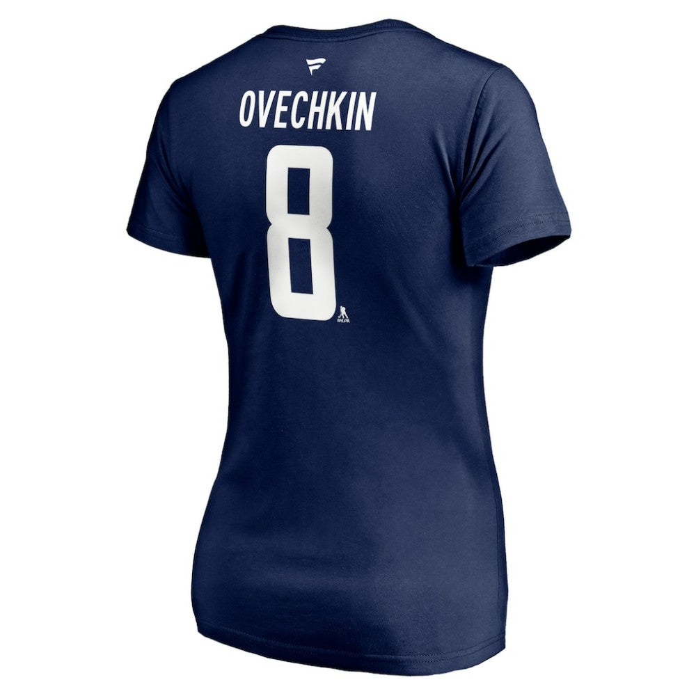 Alexander Ovechkin Washington Capitals Fanatics Women's Authentic Stack Name & Number V-Neck T-Shirt