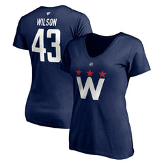 Tom Wilson Washington Capitals Fanatics Women's Authentic Stack Name & Number V-Neck T-Shirt