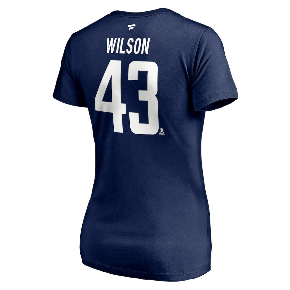 Tom Wilson Washington Capitals Fanatics Women's Authentic Stack Name & Number V-Neck T-Shirt