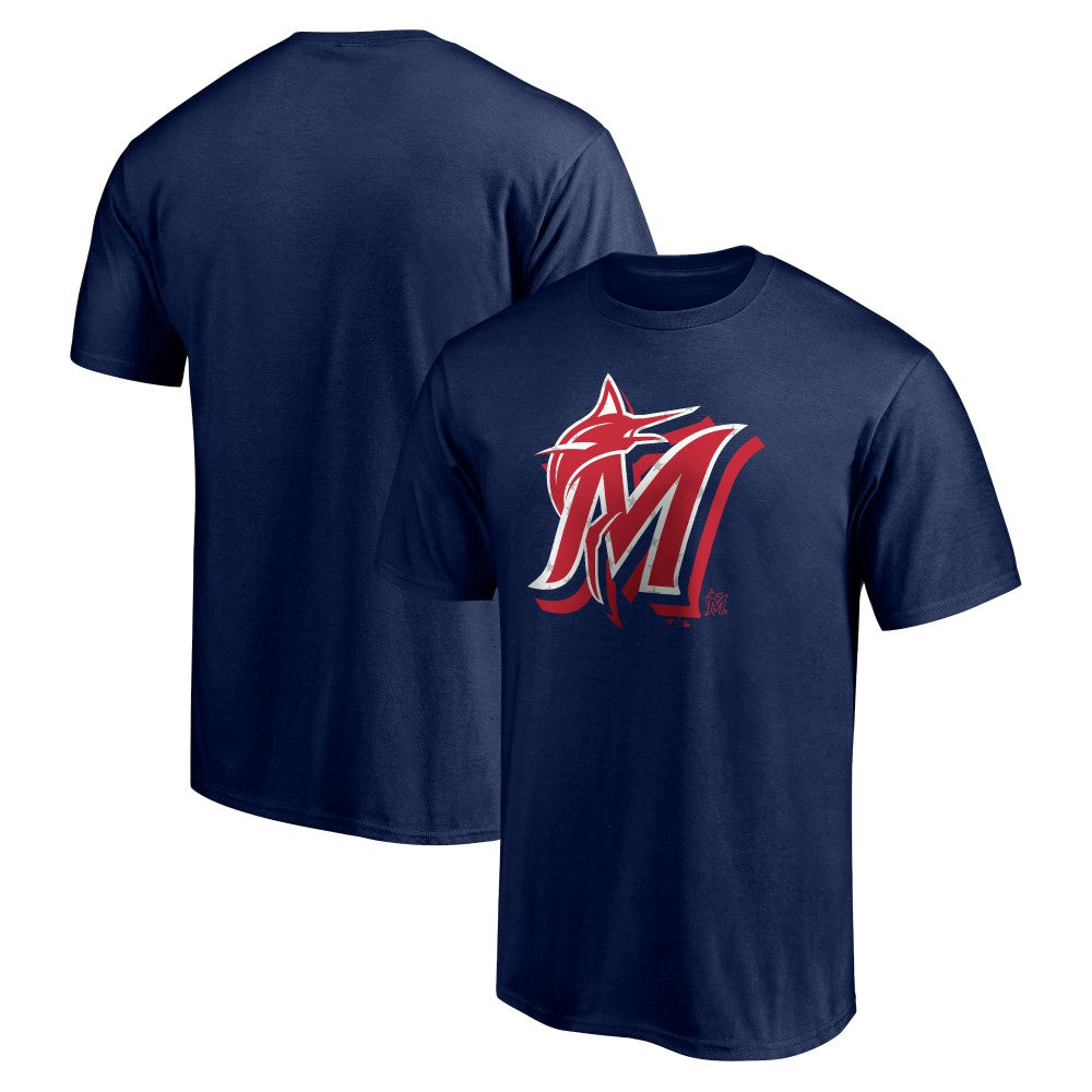 Miami Marlins Red White and Team T-Shirt - Navy