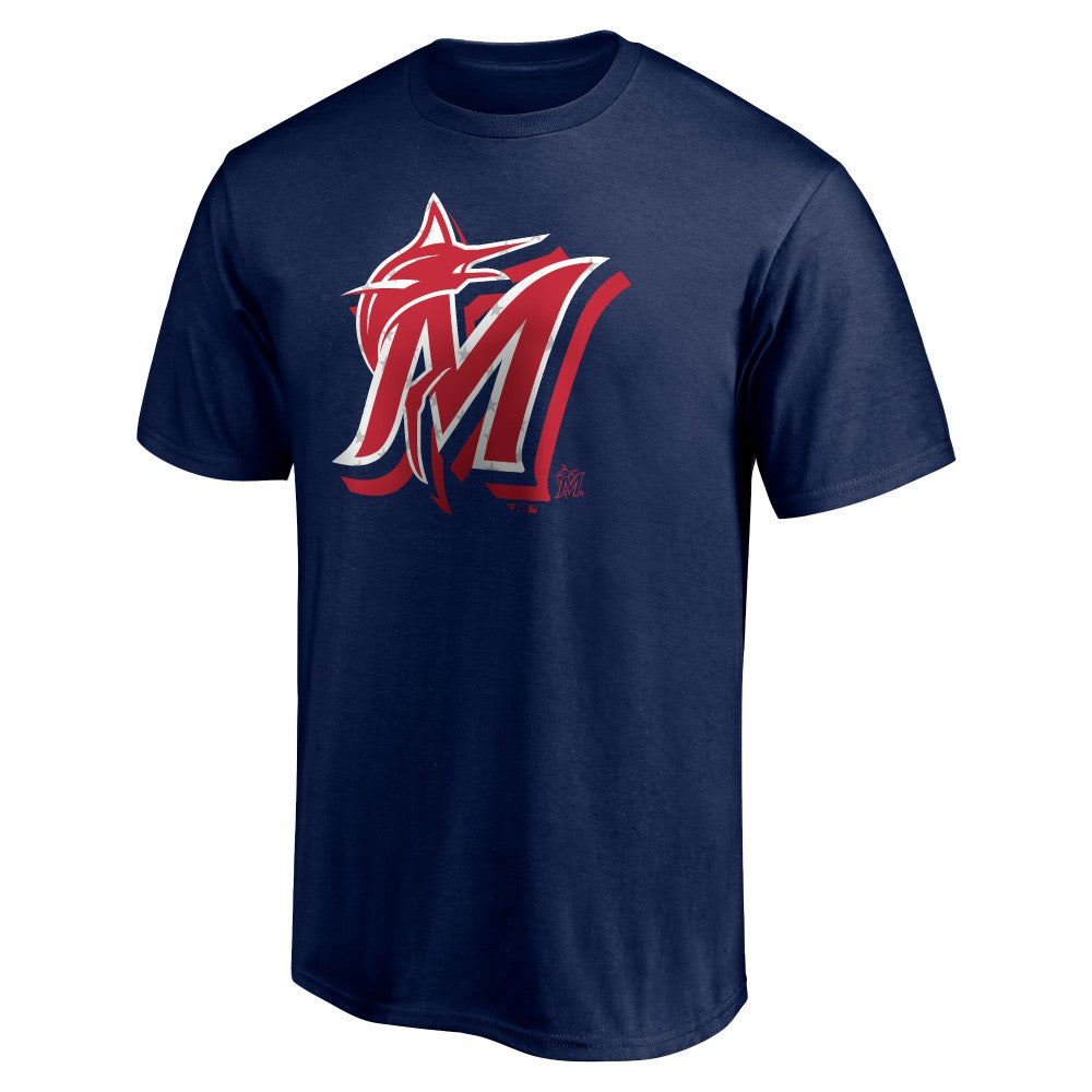 Miami Marlins Red White and Team T-Shirt - Navy