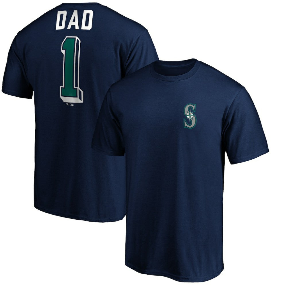 Seattle Mariners Number One Dad T-Shirt - Navy