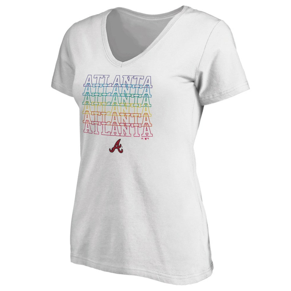 Atlanta Braves Women's City Pride V-Neck T-Shirt - White